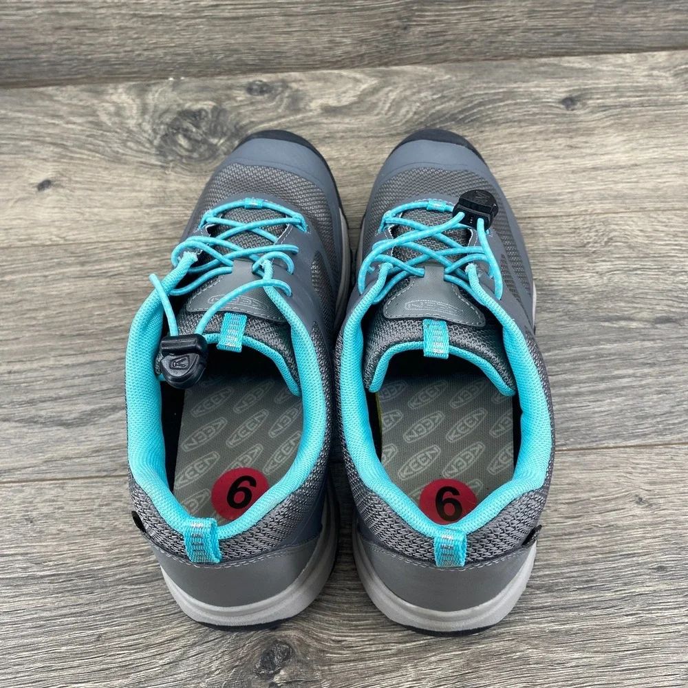 KEEN Wanduro Waterproof Hiking Trail Sneakers Men's Size 6 Gray Aqua CD-C010423
